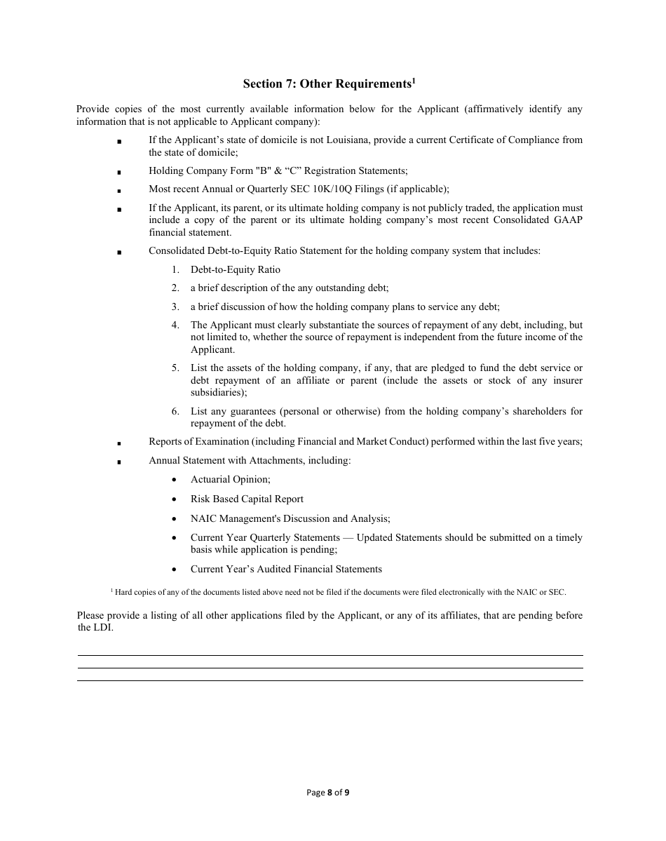 Grant Application - Insure Louisiana Incentive Program - Louisiana, Page 8