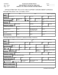 Document preview: Form F699NCP Application for Title IV-D Child Support Enforcement Services - Connecticut