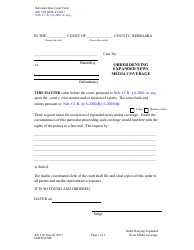 Document preview: Form AD1:05 Order Denying Expanded News Media Coverage - Nebraska