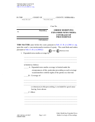 Form AD1:04 Order Modifying Expanded News Media Coverage of Proceedings - Nebraska