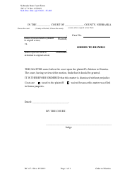 Document preview: Form DC4:7.1 Order to Dismiss - Nebraska