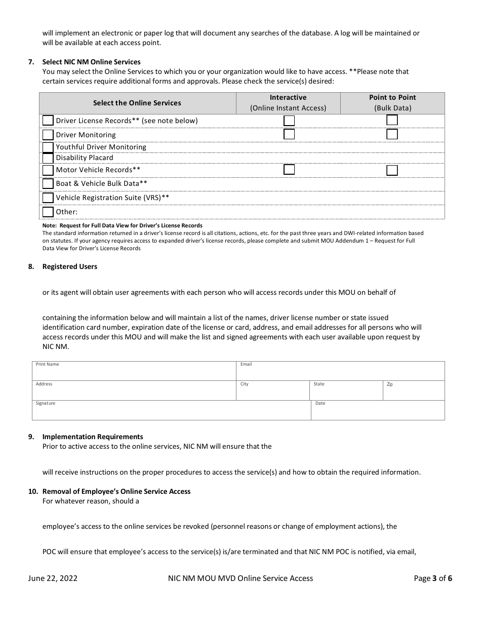 Memorandum of Understanding - New Mexico, Page 3