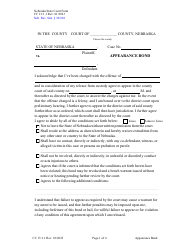 Form CC13:1.1 Appearance Bond With Preset Conditions - Nebraska