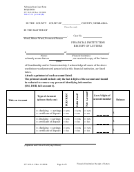 Form CC16:2.6.1 Financial Institution Receipt of Letters - Nebraska