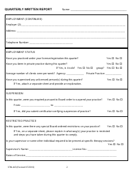 Form 37M-443 Quarterly Written Report - California, Page 2