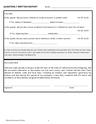 Form 37M-443 Quarterly Written Report - California, Page 6