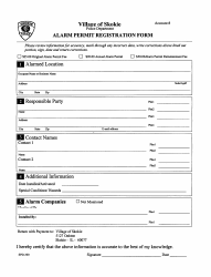 Document preview: Form SPD-300 Alarm Permit Registration Form - Illinois