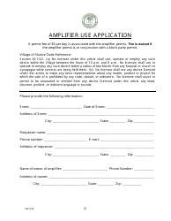 Document preview: Amplifier Use Application - Village of Skokie, Illinois