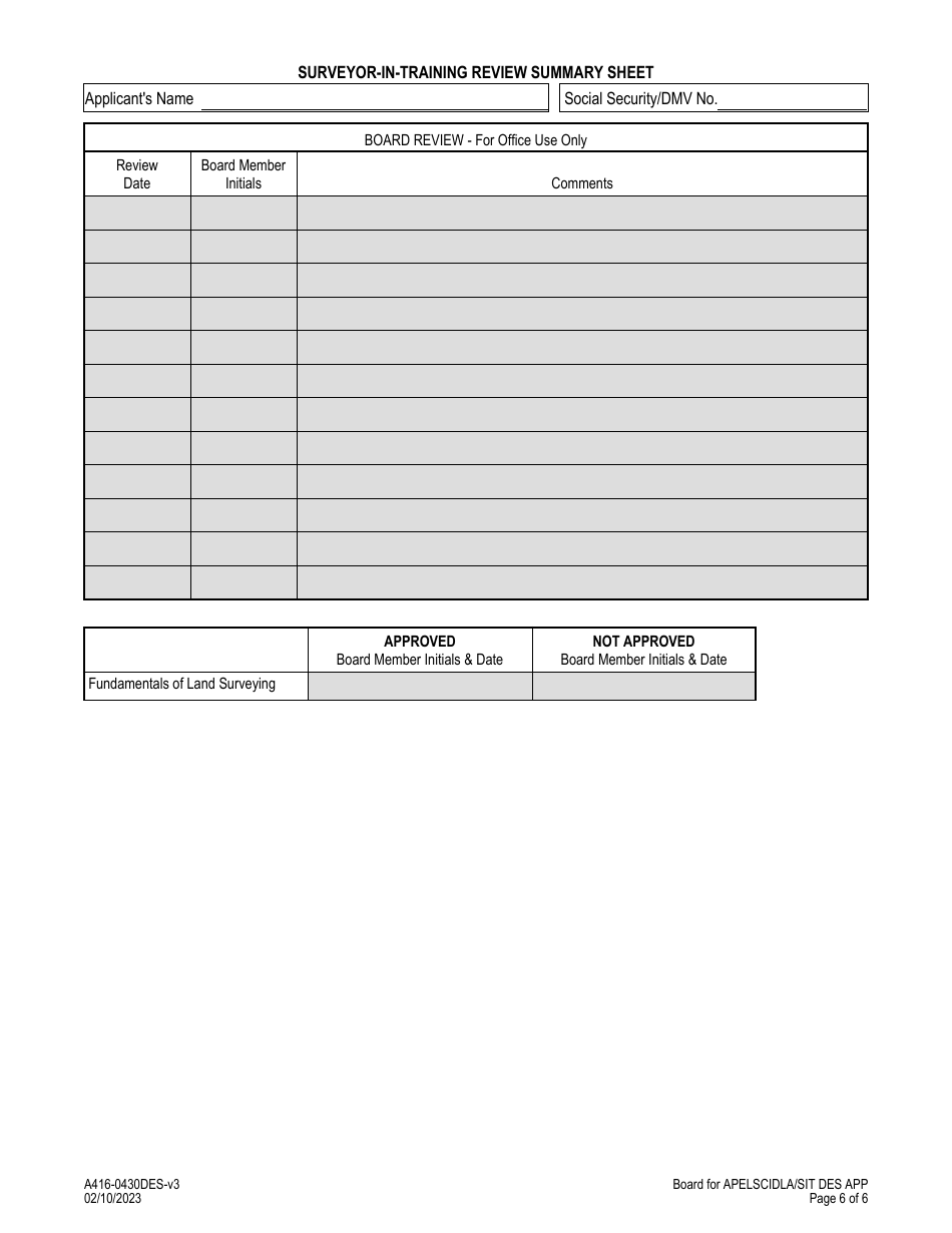 Form A416-0430DES Download Fillable PDF or Fill Online Certified ...