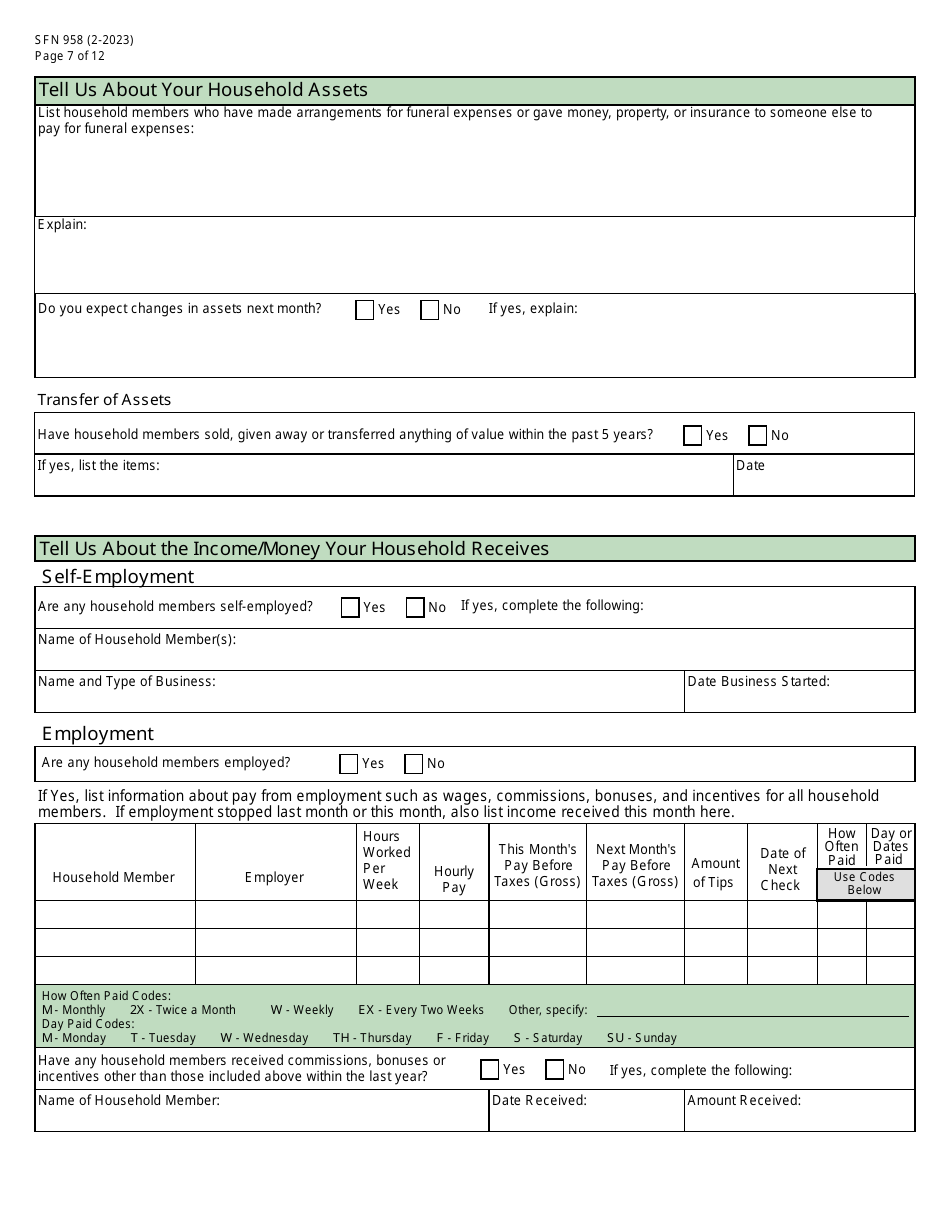Form SFN958 Health Care Application for the Elderly and Disabled - North Dakota, Page 7