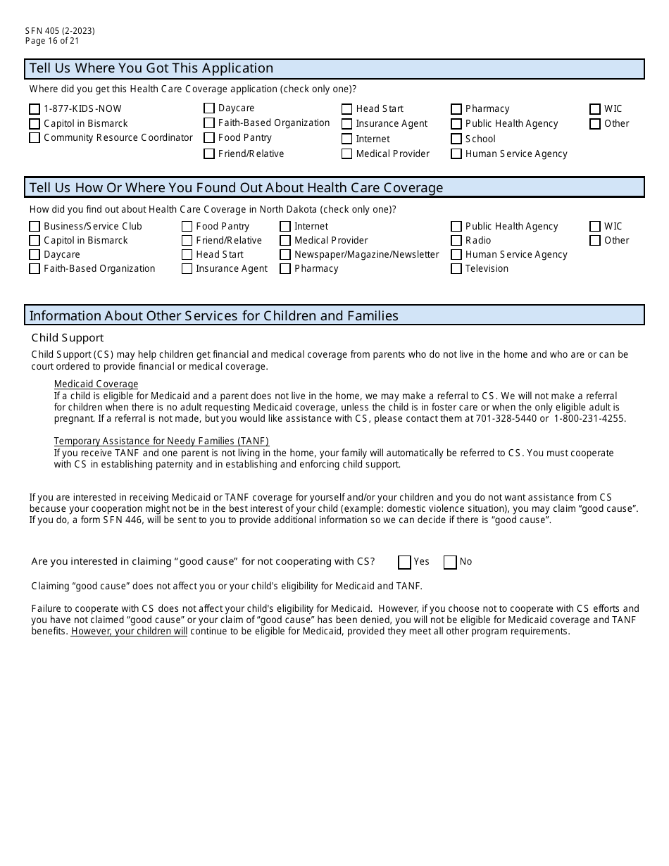 Form SFN405 Application for Assistance - North Dakota, Page 18