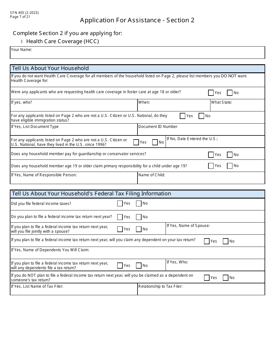 Form SFN405 Application for Assistance - North Dakota, Page 9