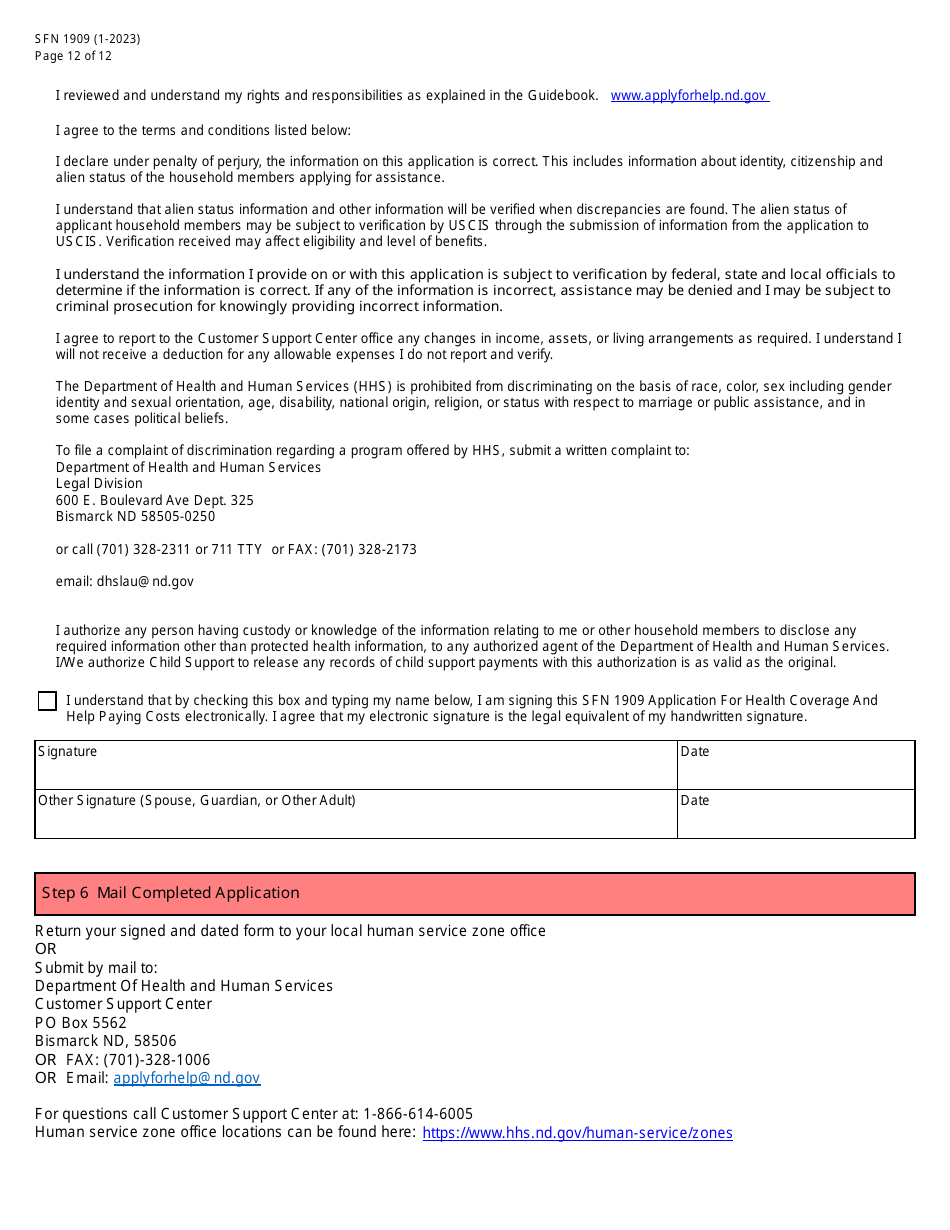 Form SFN1909 Application for Health Coverage and Help Paying Costs - North Dakota, Page 13