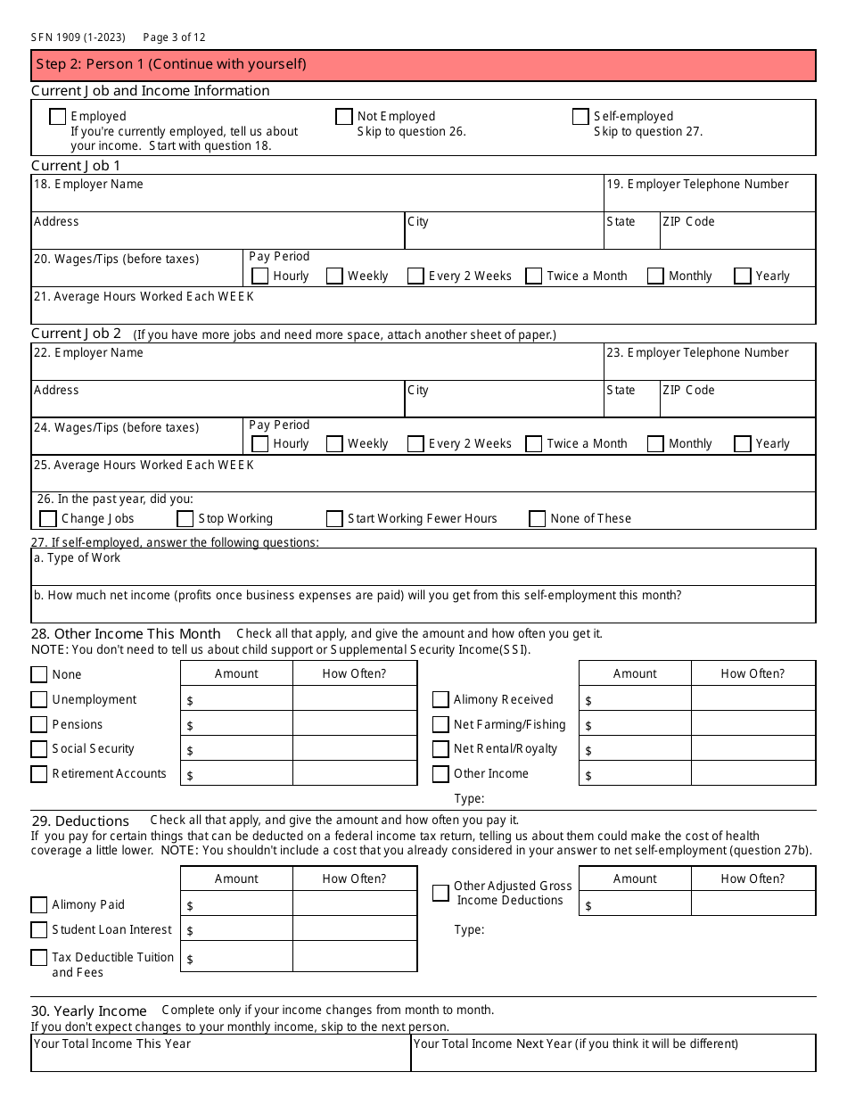 Form SFN1909 Application for Health Coverage and Help Paying Costs - North Dakota, Page 4