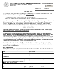 Form SFN529 Application: Low Income Home Energy Assistance Program (Liheap) - North Carolina