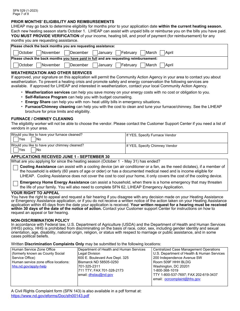 Form SFN529 Application: Low Income Home Energy Assistance Program (Liheap) - North Carolina, Page 7