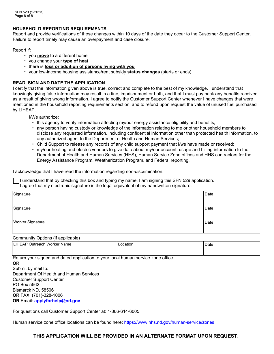 Form Sfn529 Download Fillable Pdf Or Fill Online Application Low Income Home Energy Assistance 3949