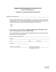 Document preview: Form SIS-10 SKEF Supplemental Kindergarten Enrollment Form - Hawaii