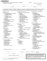 Document preview: Form CC-1416 Cover Sheet for Filing Civil Actions - Virginia