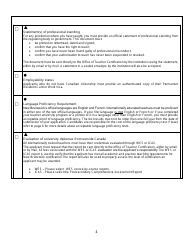Form C Interim Teacher's Certificate Application Form for Internationally Trained Teachers - New Brunswick, Canada, Page 4