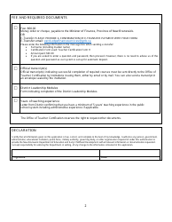 Form H Principal&#039;s Certificate Request Form - New Brunswick, Canada, Page 2