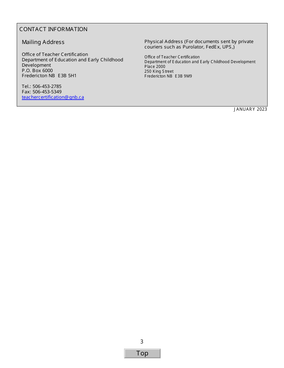 Form J Course Approval Form for a Level 6 Certificate - New Brunswick, Canada, Page 3
