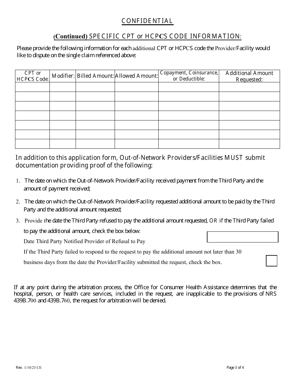 Request F or Arbitration Claims Under $5,000 - Nevada, Page 3