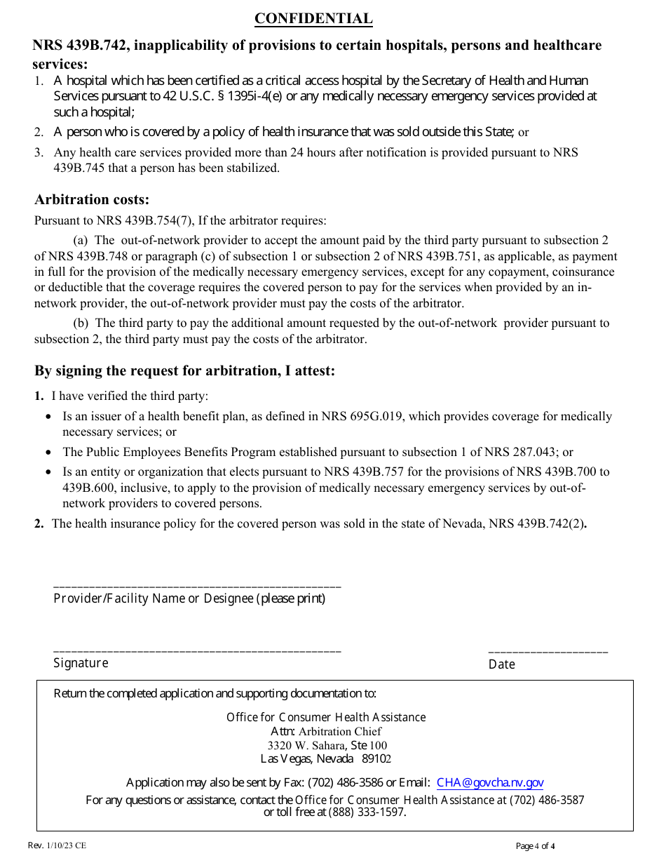 Request F or Arbitration Claims Under $5,000 - Nevada, Page 4