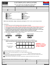 Form 735-205 Custom Plate Application - Oregon