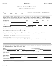 Document preview: Form MDHS-CSE-675 Application for Child Support Services - Mississippi