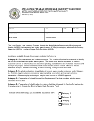 Document preview: Form SFN62297 Application for Lead Service Line Inventory Assistance - North Dakota