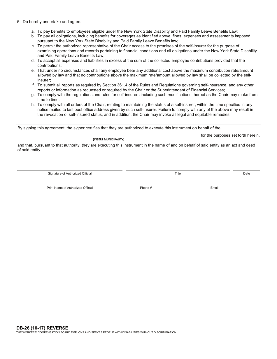 Form DB-26 - Fill Out, Sign Online and Download Fillable PDF, New York ...