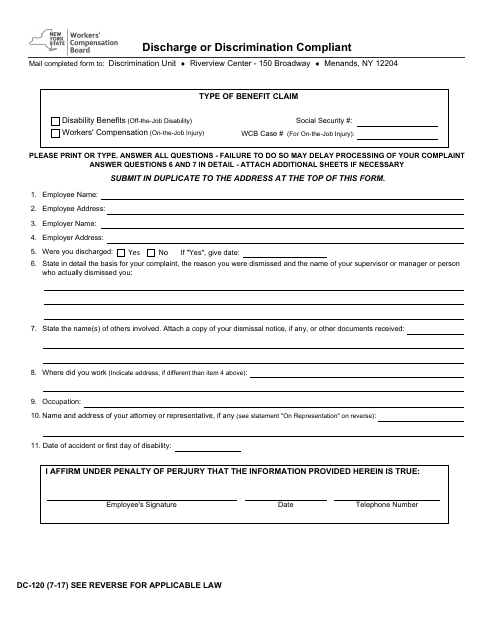 Form DC-120  Printable Pdf