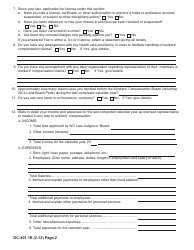 Form OC-401.1R Renewal Application for License to Appear on Behalf of Claimant - New York, Page 2