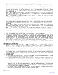 Form WTC-12 Registration of Participation in World Trade Center Rescue, Recovery and/or Clean-Up Operations - New York, Page 2