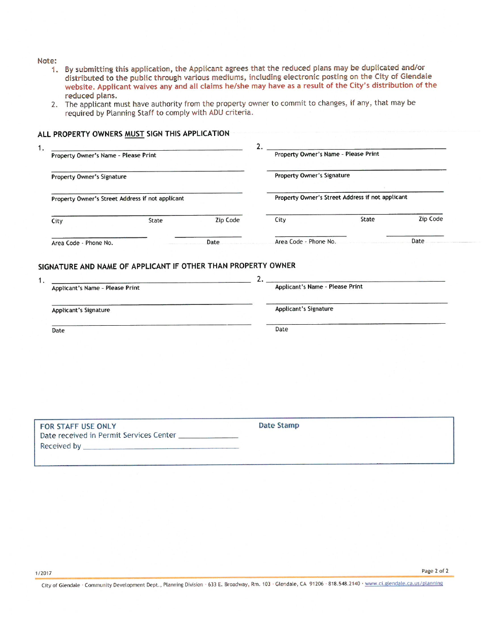 Accessory Dwelling Unit Application - City of Glendale, California, Page 2