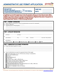 Document preview: Administrative Use Permit Application - City of Glendale, California