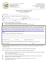 Advance Deposit Hardship Waiver/Ability-To-Pay Determination Application Form - City of Glendale, California
