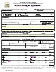 Document preview: Form CPDPSD-144-ADU Accessory Dwelling Unit (Adu) Worksheet - City of Glendale, California