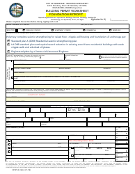 Document preview: Form CPDPSD-140-B Building Permit Worksheet - Foundation Retrofit - City of Glendale, California