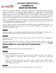 Document preview: Form PW-PSC-19 Building Modification Form - City of Glendale, California