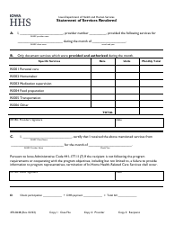 Document preview: Form 470-0648 Statement of Services Rendered - Iowa