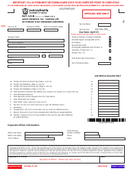 Form RCT-121B Gross Premiums Tax for Foreign Life or Foreign Title Insurance Companies - Pennsylvania