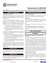 Form REV-803 Schedule C-7 Credit for Tax Paid by Affiliated Entities - Pennsylvania, Page 3