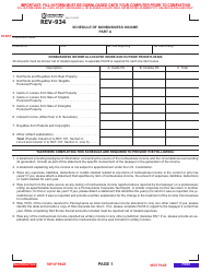 Form REV-934 Schedule of Nonbusiness Income - Pennsylvania