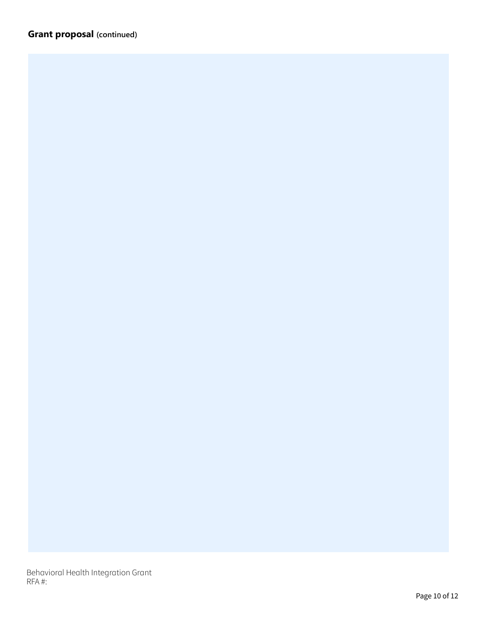 Form HCA82-0420 Behavioral Health Integration (Bhi) Grant Application - Washington, Page 10