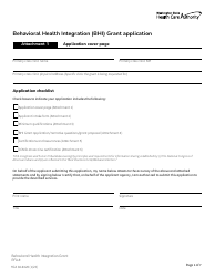 Form HCA82-0420 Behavioral Health Integration (Bhi) Grant Application - Washington