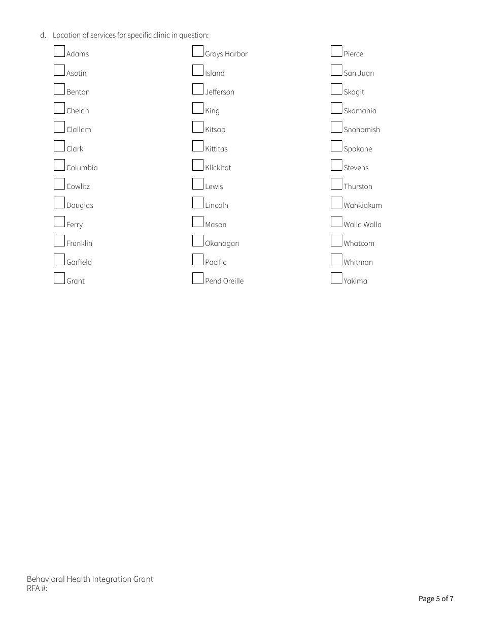 Form HCA82-0420 Behavioral Health Integration (Bhi) Grant Application - Washington, Page 5