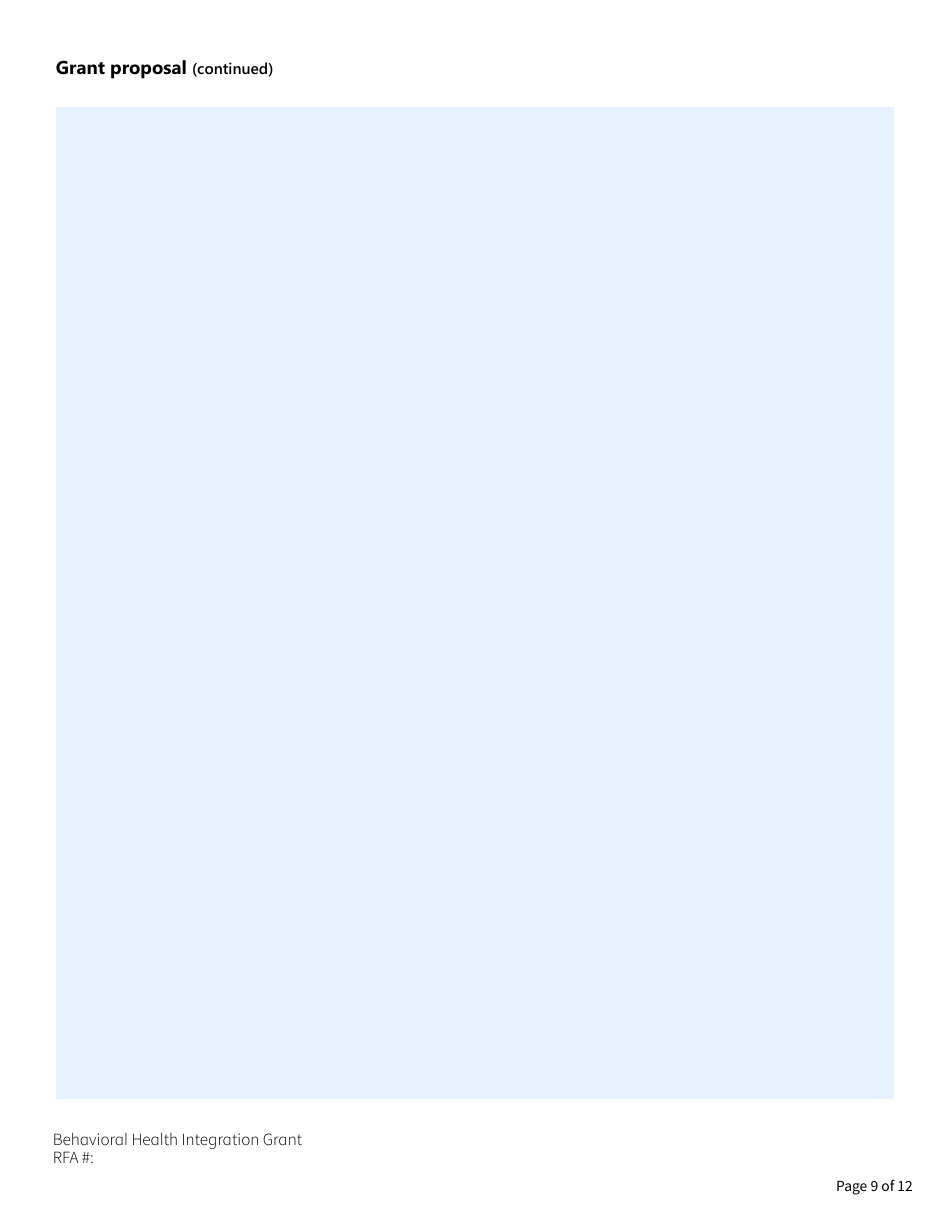 Form HCA82-0420 Behavioral Health Integration (Bhi) Grant Application - Washington, Page 9