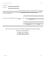 Form 4 (COM4653) Application for Approval of Corporate Reorganization - Ohio, Page 3